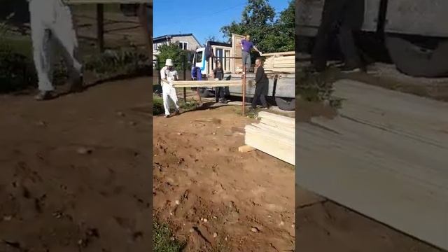 УРА !!! Привезли домик из мини бруса смотреть онлайн