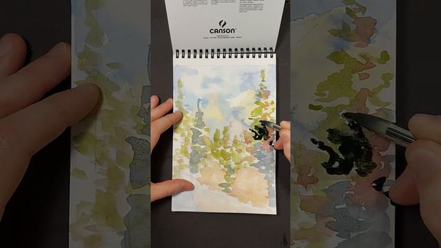 Горный пейзаж Эскиз Акварель/Mountain landscape sketch watercolor смотреть онлайн