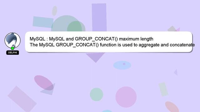 MySQL : MySQL and GROUP_CONCAT() maximum length смотреть онлайн