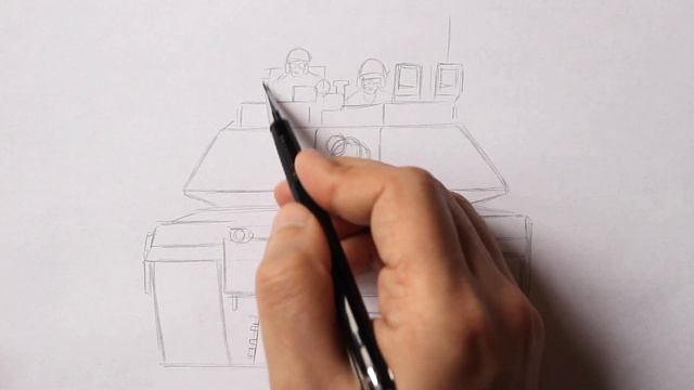 Как нарисовать Танк поэтапно | Военные рисунки легкие смотреть онлайн