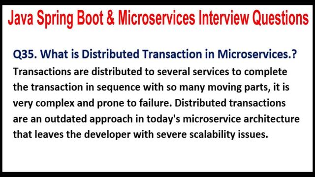 Java Spring Boot & Microservices Interview | Q35.What is Distributed Transaction in Microservices.? смотреть онлайн