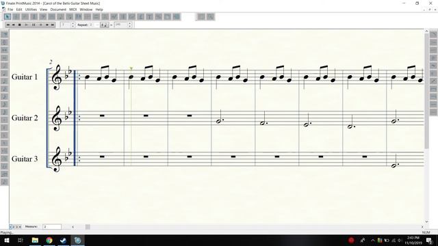 Carol of the Bells Guitar Trio - Sheet Music смотреть онлайн