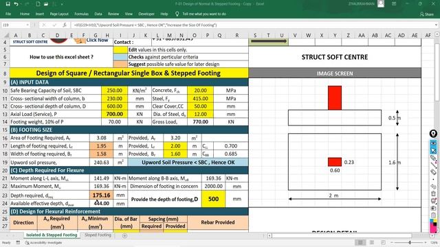 Rectangular OR Square Footing Design Using Advance Excel Sheet I IS 456:2000 I Civil Engineering смотреть онлайн