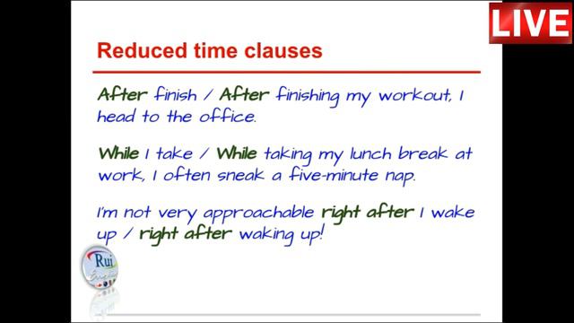Aula de inglês: Reduced time clauses смотреть онлайн