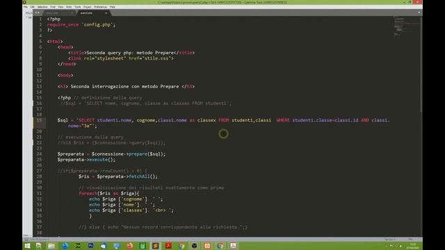 PHP: query PDO con metodo Prepare смотреть онлайн
