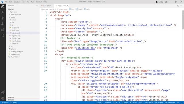 Integrating a bootstrap template into a React app смотреть онлайн