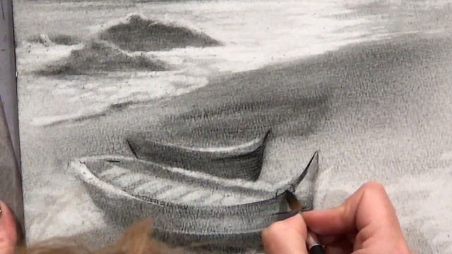 Как нарисовать пейзаж в технике сухая кисть. Часть 3. Графика рисунок пейзаж маслом смотреть онлайн