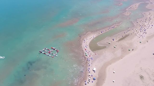 Капчагай. Городской пляж с высоты. смотреть онлайн