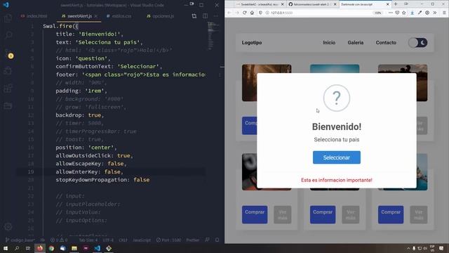 Alertas Personalizados y Responsive en Javascript | SweetAlert2.js смотреть онлайн