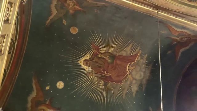 Монастырь Синая, Румыния. Настенная роспись и потолок. Пение смотреть онлайн