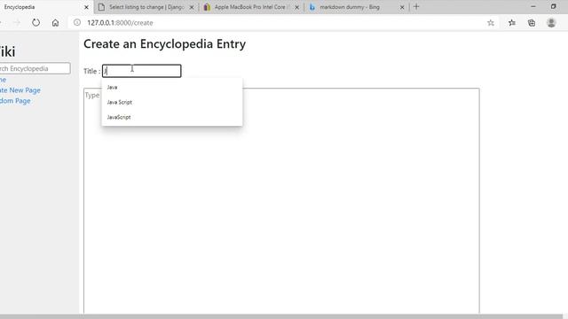 CS50's Web Programming with Python and JavaScript WIKI Project by Gayan смотреть онлайн