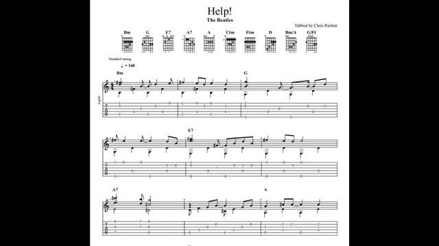 The Beatles: Help! With Tablature/sheet Music For Solo Fingerstyle Guitar