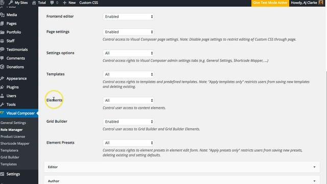 Disable or Limit Visual Composer Modules by WordPress User role смотреть онлайн