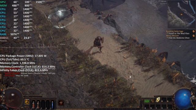 Path of Exile on Ryzen 5 4500U Vega 6 - Gameplay Benchmark Test смотреть онлайн