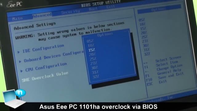 Asus Eee PC 1101ha overclock e BIOS смотреть онлайн