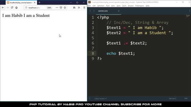 Increment/Decrement, String and Array Operators - PHP Tutorial Bangla [Part 10] смотреть онлайн