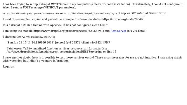 Drupal: REST Service - 500 Internal Server Error смотреть онлайн