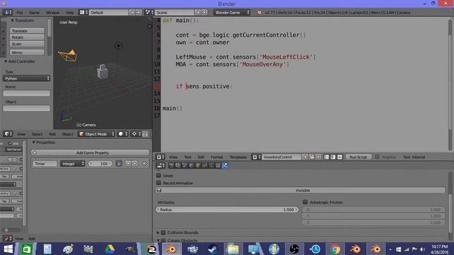 Blender Game Engine Inventory Part 1(picking a game object) смотреть онлайн