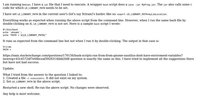 Unix & Linux: Running a bash script on double click does not have all environment variables смотреть онлайн