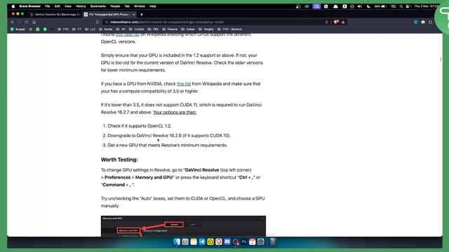 How to Fix DaVinci Resolve Unsupported GPU Error смотреть онлайн