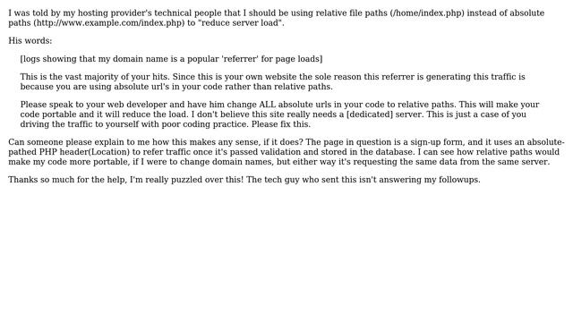 Absolute/relative file paths affecting server load? смотреть онлайн