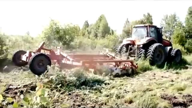 Дисковый агрегат АГК-5.4 по лесу Велес Агро. Вспашка леса дисковой бороной. смотреть онлайн