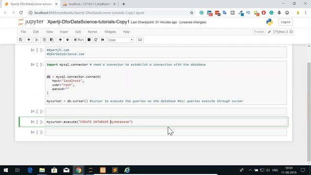 4. Python MySQL connector tutorial in Hindi - Create Database смотреть онлайн