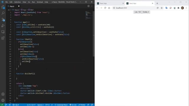 ReactJS Like And Dislike Button смотреть онлайн