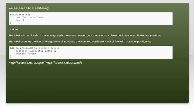 Bootstrap input-group-addon alignment issue when a span is added for required asterisks смотреть онлайн