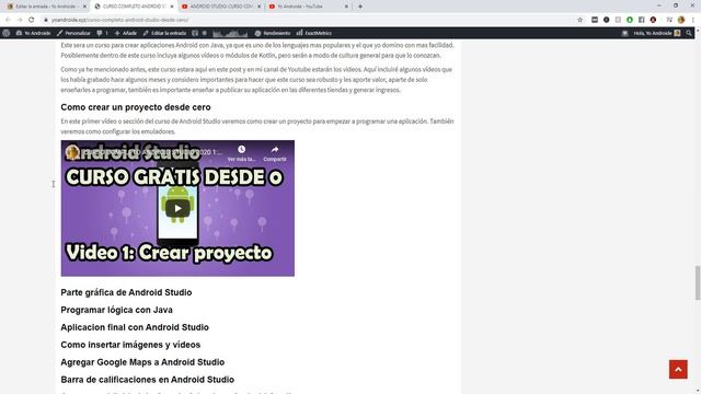 CURSO COMPLETO ANDROID STUDIO 0: INTRODUCCIÓN AL CURSO смотреть онлайн