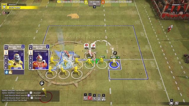 Blood Bowl 3 one turn touchdown: MA8 Elven Union, medium LOS defence (10 players, 3 pushes) смотреть онлайн