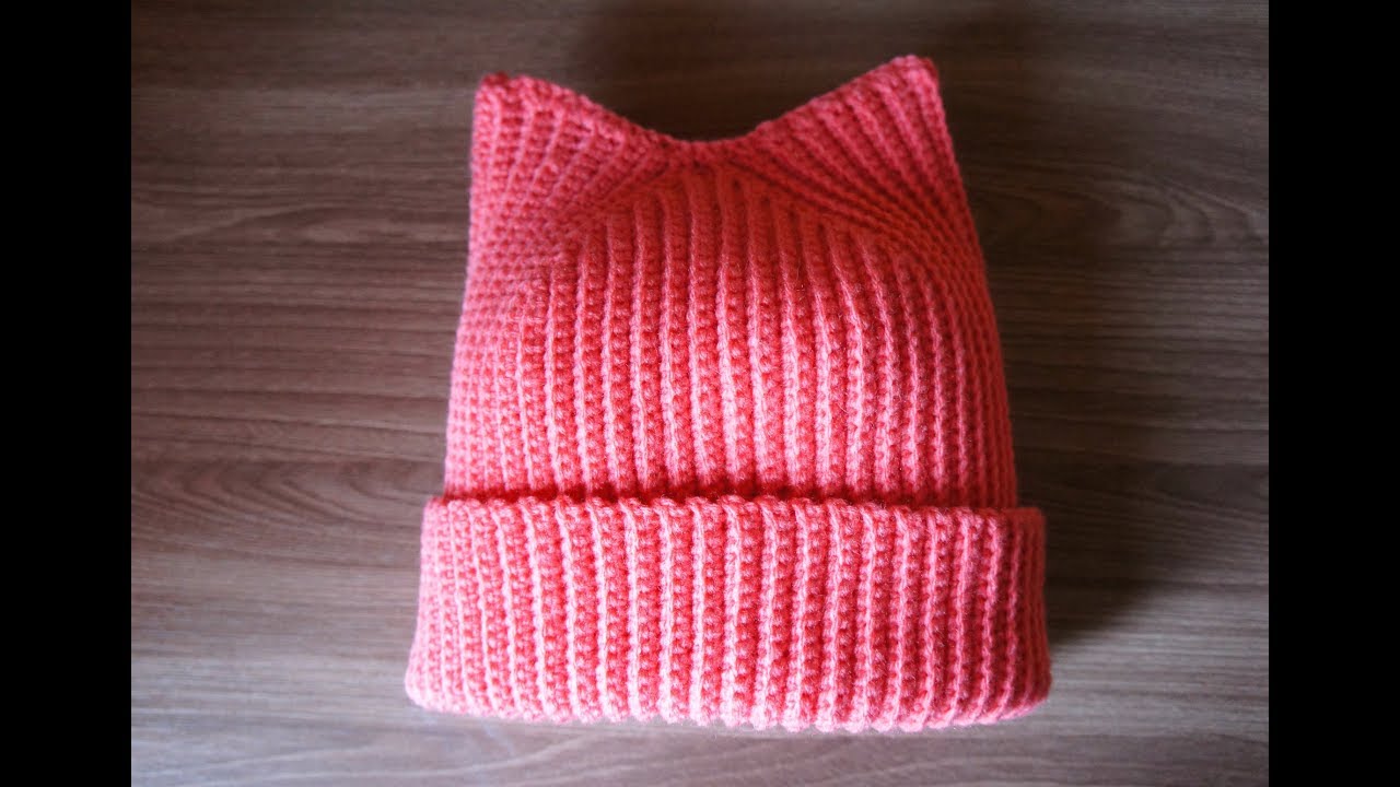 Вязаная шапочка с УШКАМИ крючком смотреть онлайн