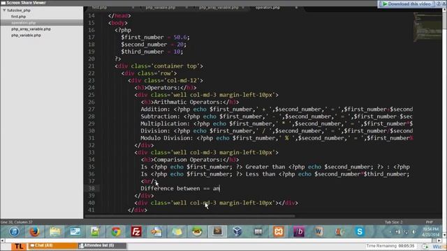 PHP Operators and Control Structures 5/6 смотреть онлайн