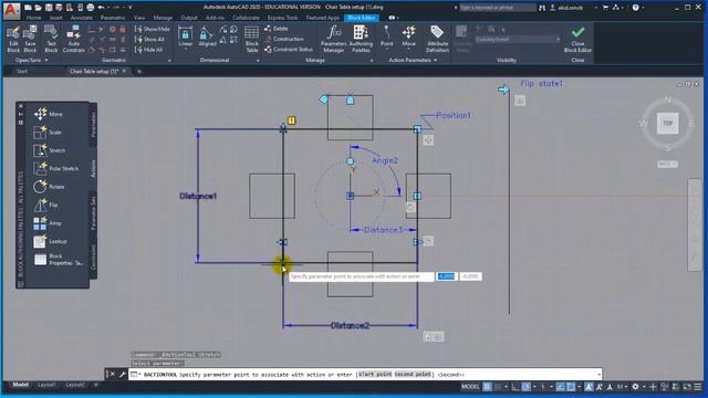 AutoCAD 2020 2D dynamic blocks tutorial 4 - Array action смотреть онлайн