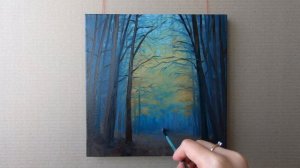 Масляная живопись для начинающих. Рисуем пейзаж  #2 Лес .  Art tutorial . Oil painting