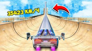 СПУСК БЕЗ ТОРМОЗОВ НА САМОМ ДЛИННОМ ЛИМУЗИНЕ ПОРШНЯК ИЗ ТАЧКИ 3 ПО ТРАМПЛИНУ  ГТА 5 МОДЫ РАЙЛЮХА