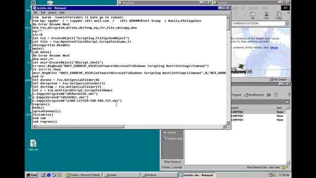 Email-Worm.Win32.Loveletter (ILOVEYOU Worm)