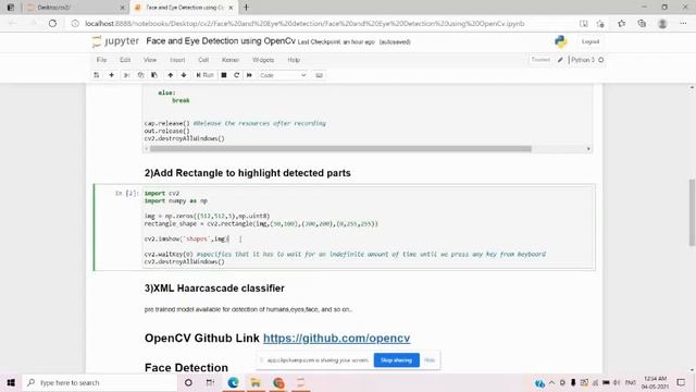 Face and Eye Detection using OpenCv Python смотреть онлайн