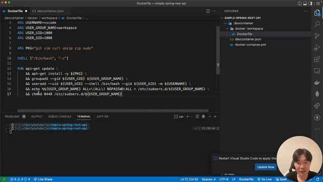 【Spring Boot】REST API 開発 - Dockerとvscodeを使った、Javaの開発環境構築 #1 смотреть онлайн