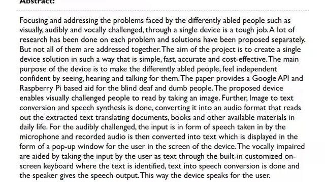 A Portable Assistive Device For Blind, Dumb And Deaf People Using AI смотреть онлайн