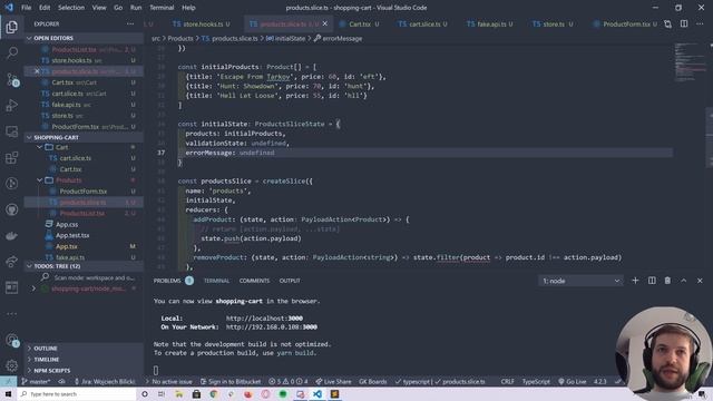 Learn React, Redux and Typescript in 2021 - Shopping Cart Example - Async Thunks In Redux #5 смотреть онлайн