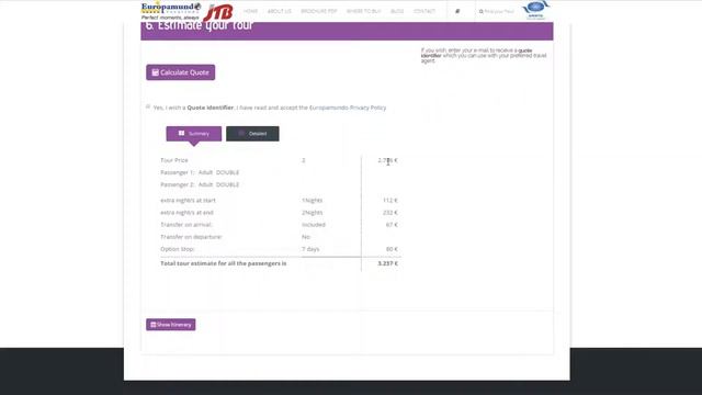 Как узнать цену нестандартного варианта? 4 Quote flexible packages in www europamundo com смотреть онлайн