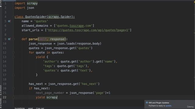 12. Scraping APIs & Login to website with Scrapy 2. Scraping APIs - Dealing with Pagination смотреть онлайн
