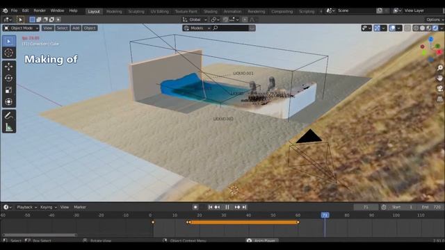 BIG WAVE LIQUID SIMULATION ( BLENDER 2.91 ) смотреть онлайн