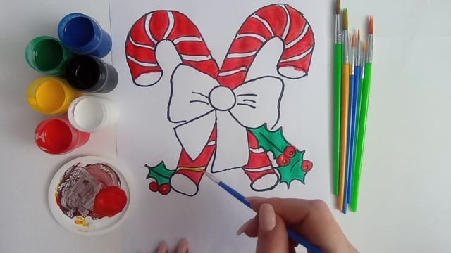 how to paint easy christmas candies step by step? как нарисовать легкие новогодние конфеты поэтапно смотреть онлайн