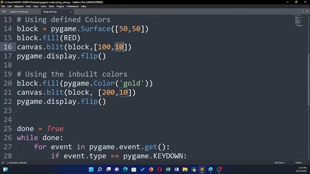 Coding games in python with pygame #2 Using Colors смотреть онлайн