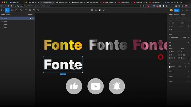Como fazer as cores dourado, prateado e rose gold na fonte no Figma смотреть онлайн