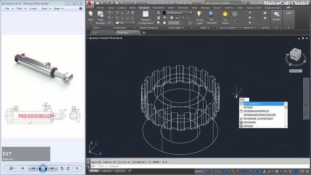 AutoCAD 3D Modeling Hydraulic Tutorial Exercise 31 смотреть онлайн