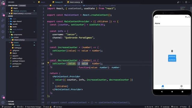 Aula 26 - React Hooks: useContext - Curso React Native + Hooks смотреть онлайн