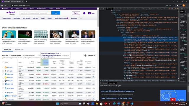 Python Selenium Tutorial for Beginners | Yahoo Finance Crypto | For Beginners смотреть онлайн